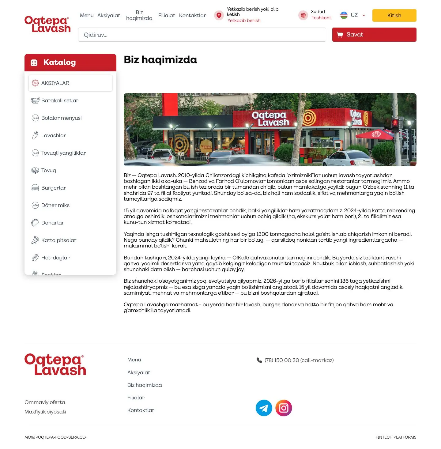 Oqtepa Lavash — About