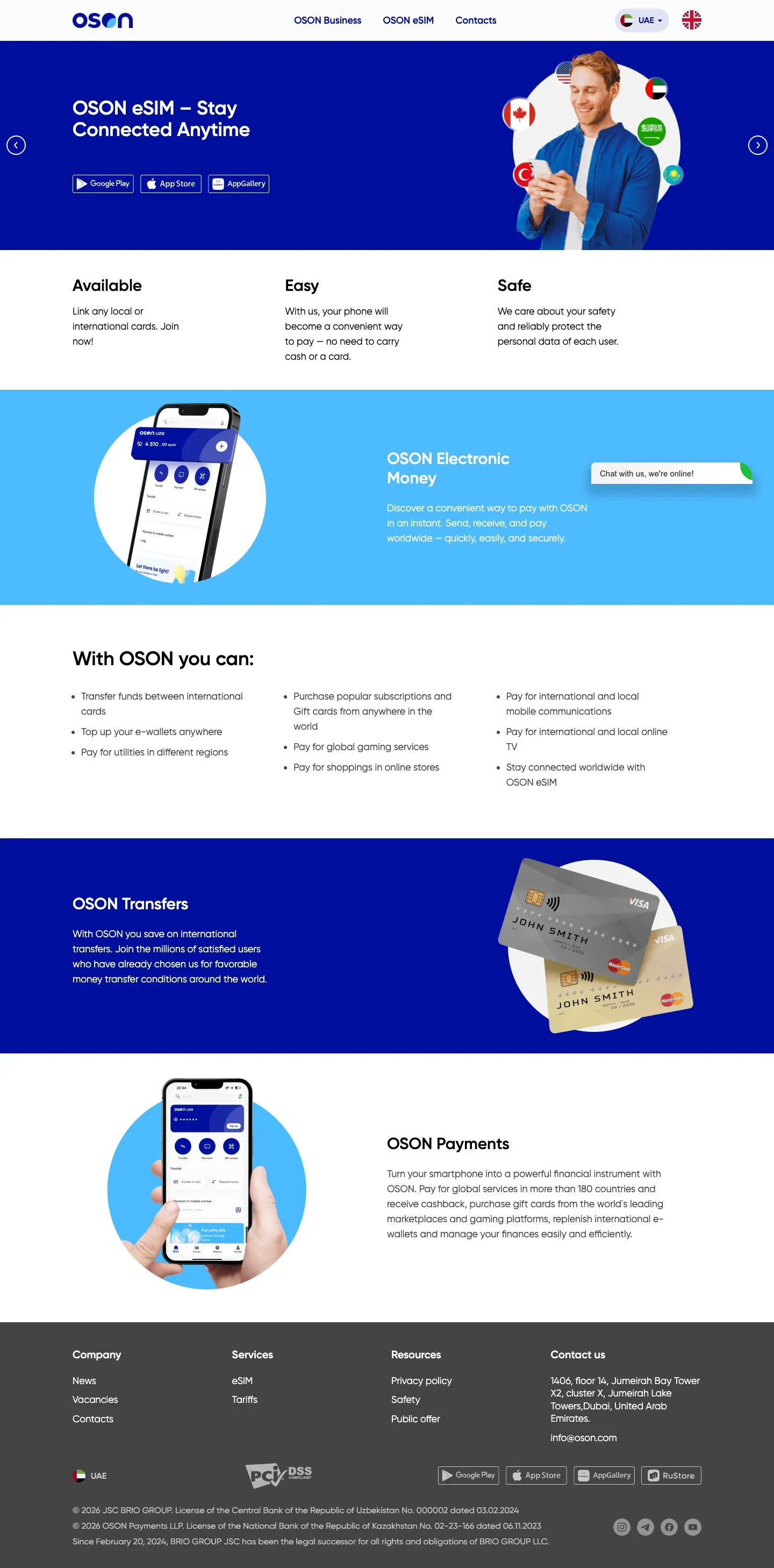OSON — Landing page