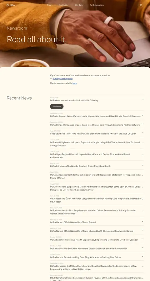ouraring.com — Yangiliklar va blog