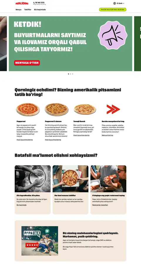 papajohns.uz — Bosh sahifa