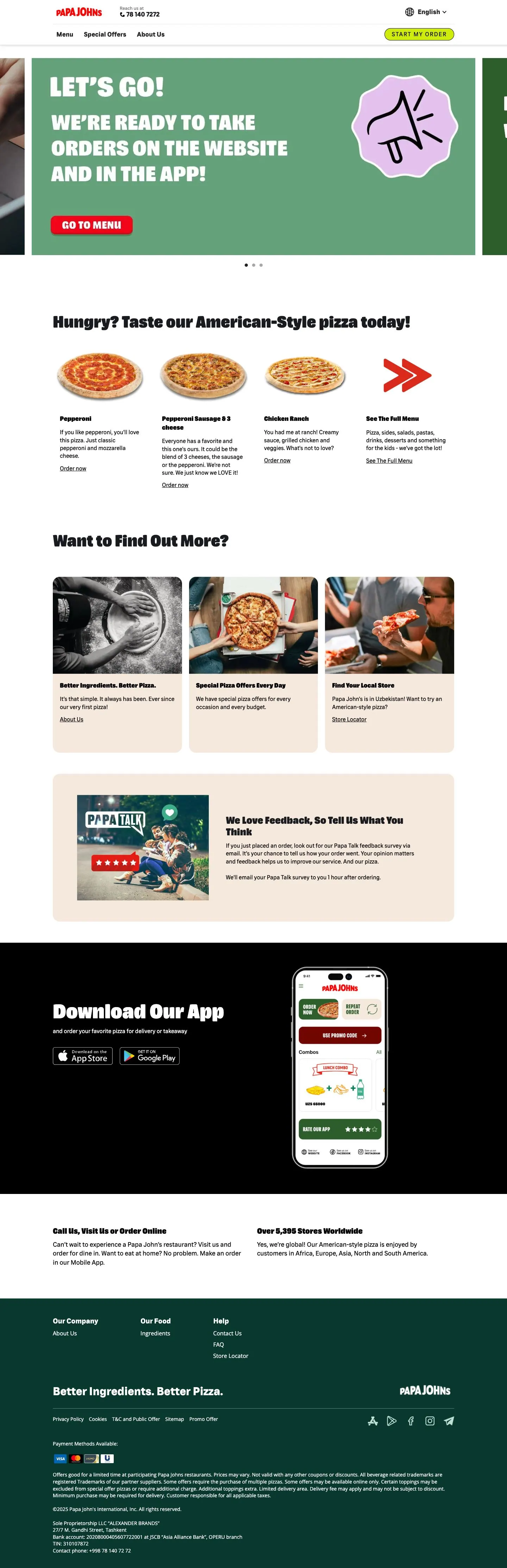 papajohns.uz — Boshqa