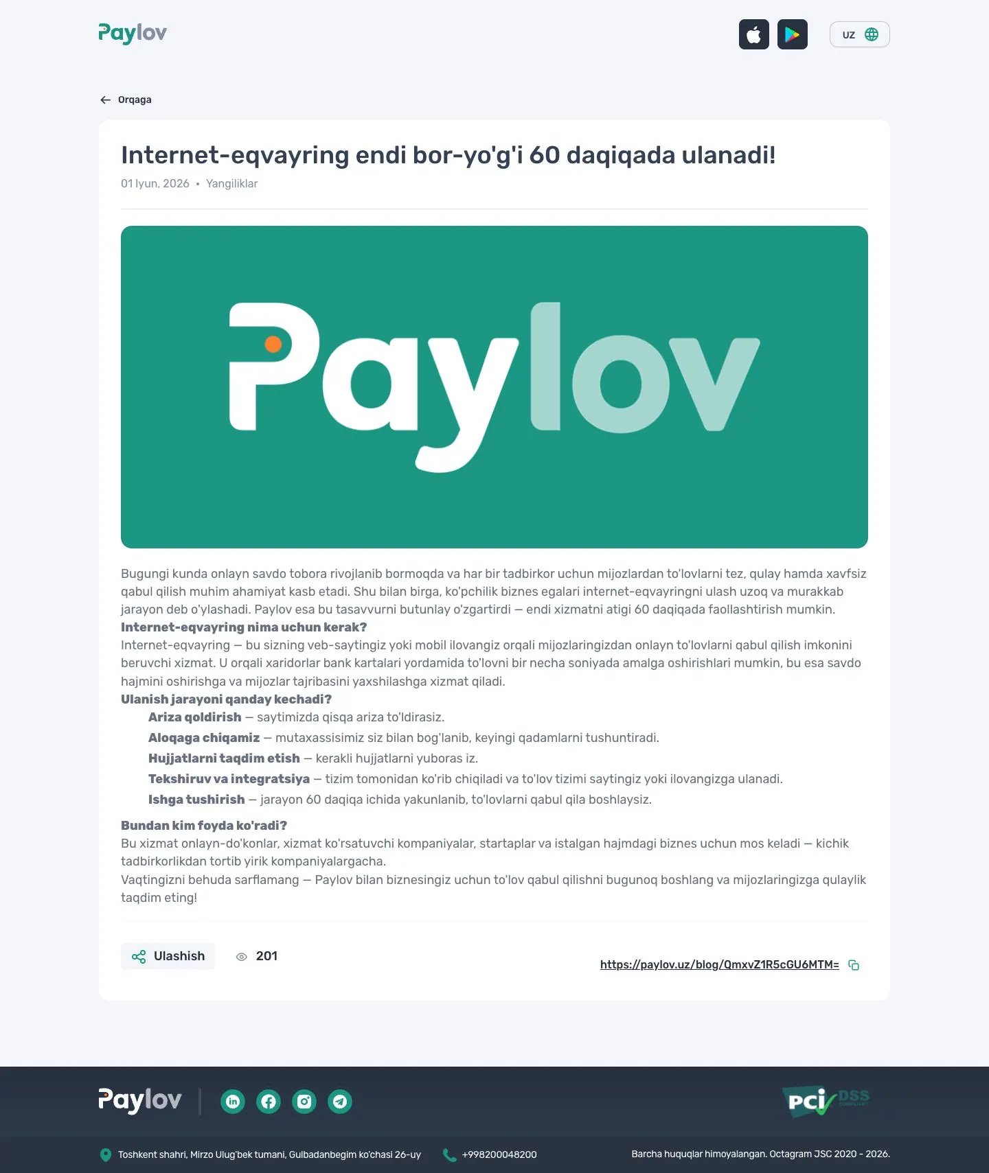 Paylov — Maqola