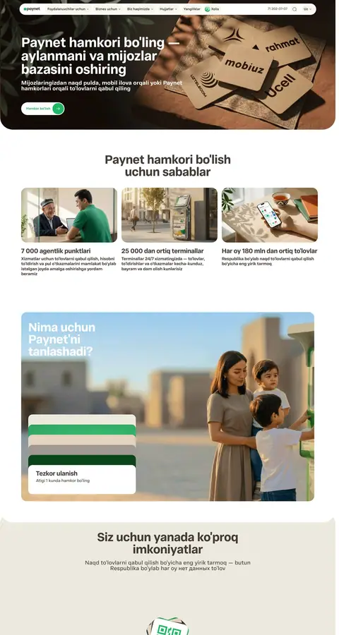 paynet.uz — Landing sahifa