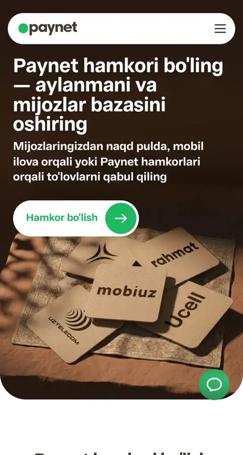 paynet.uz — Landing sahifa