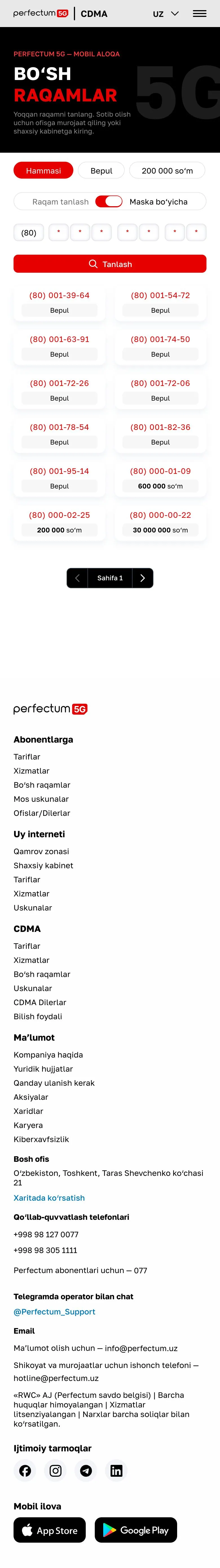 perfectum.uz — Katalog
