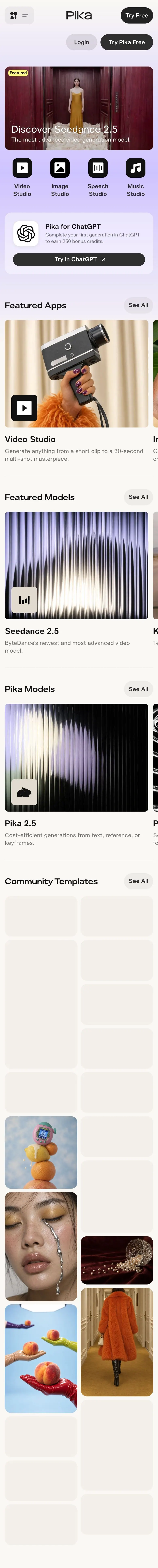 Pika — Bosh sahifa