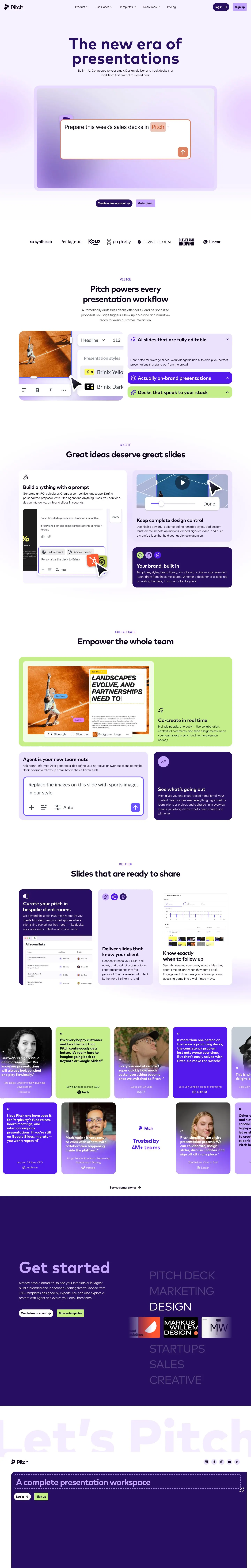 Pitch — Mahsulot