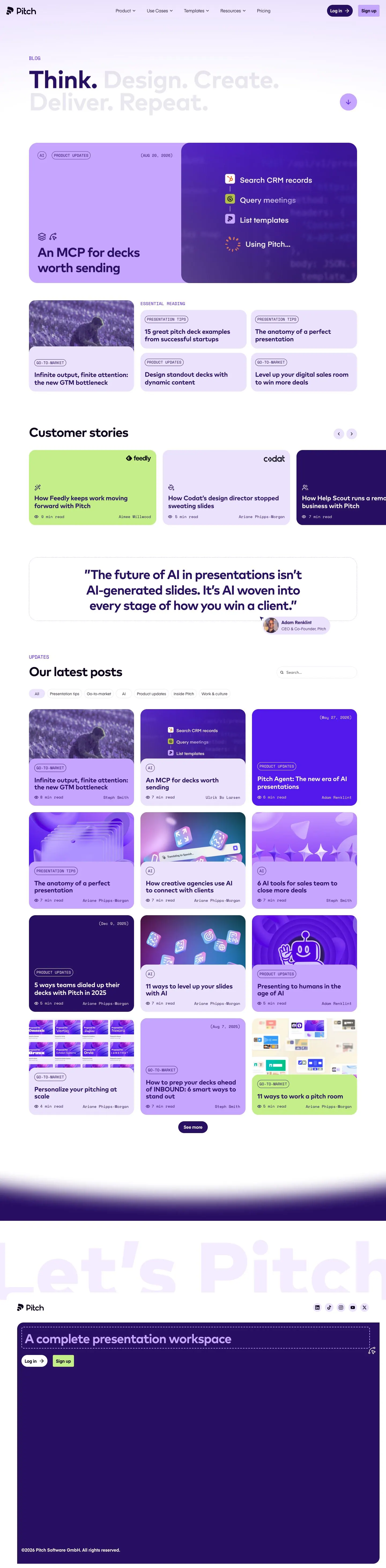 Pitch — Yangiliklar va blog