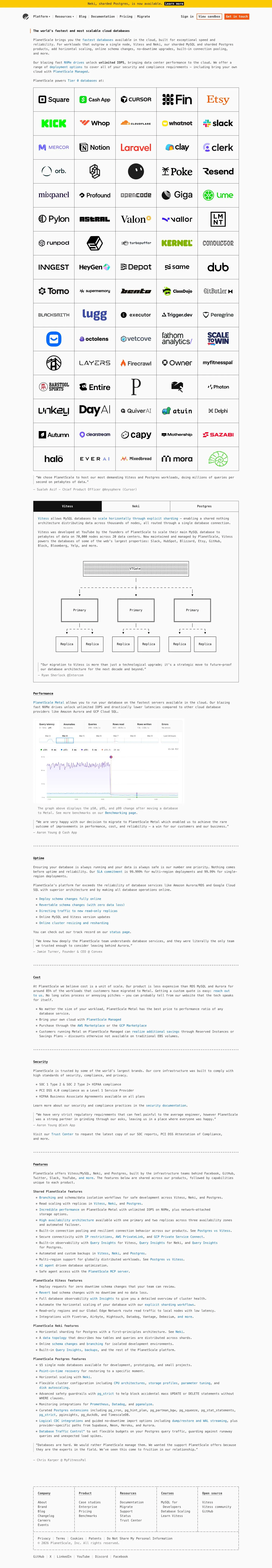 PlanetScale — Landing sahifa
