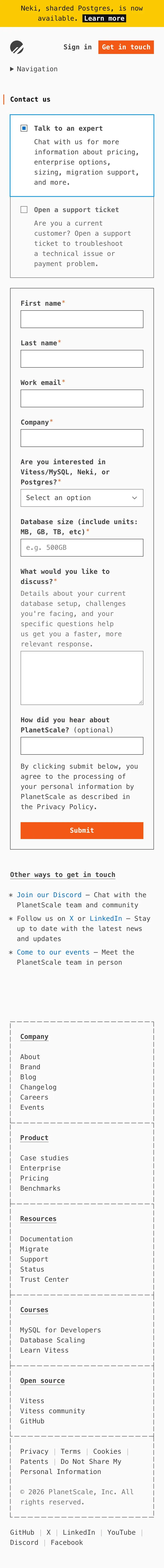 planetscale.com — Pricing