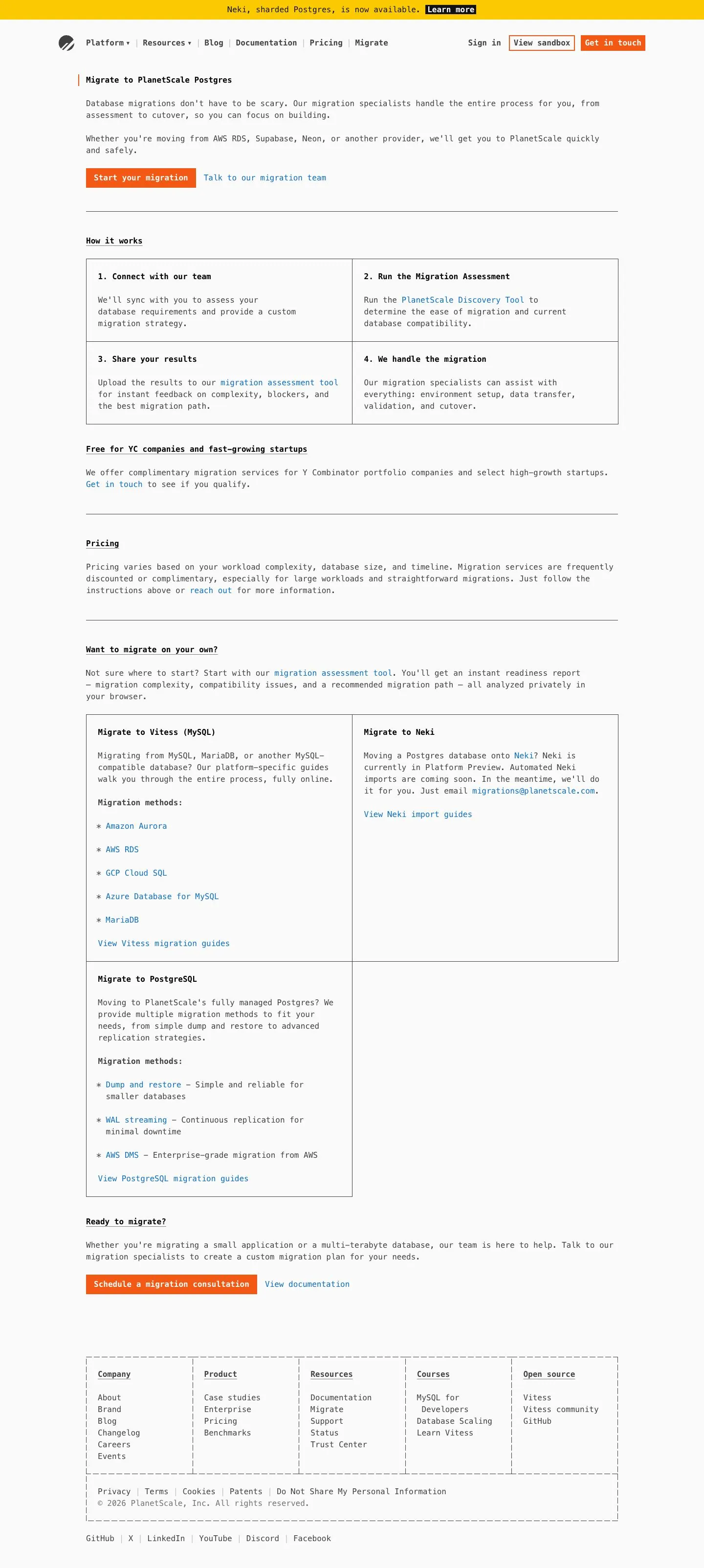 planetscale.com — Narxlar