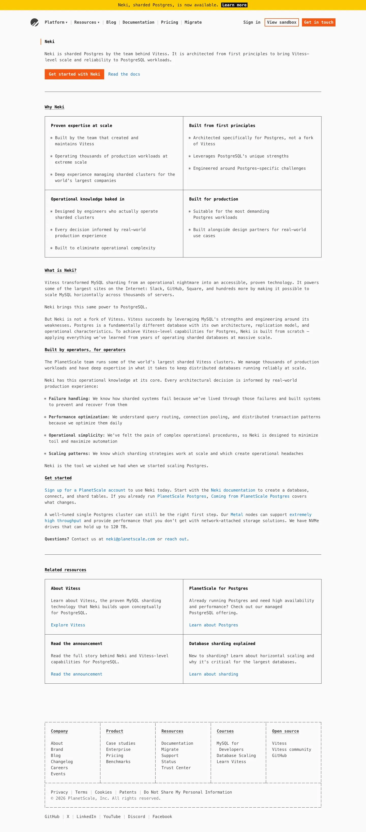 planetscale.com — Narxlar