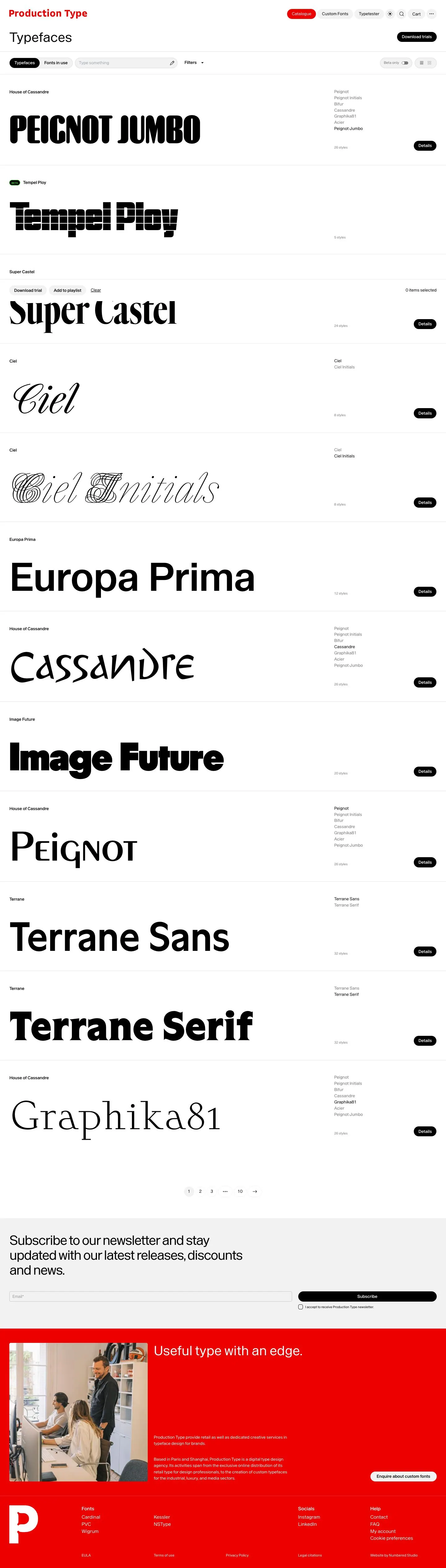Production Type — Catalog