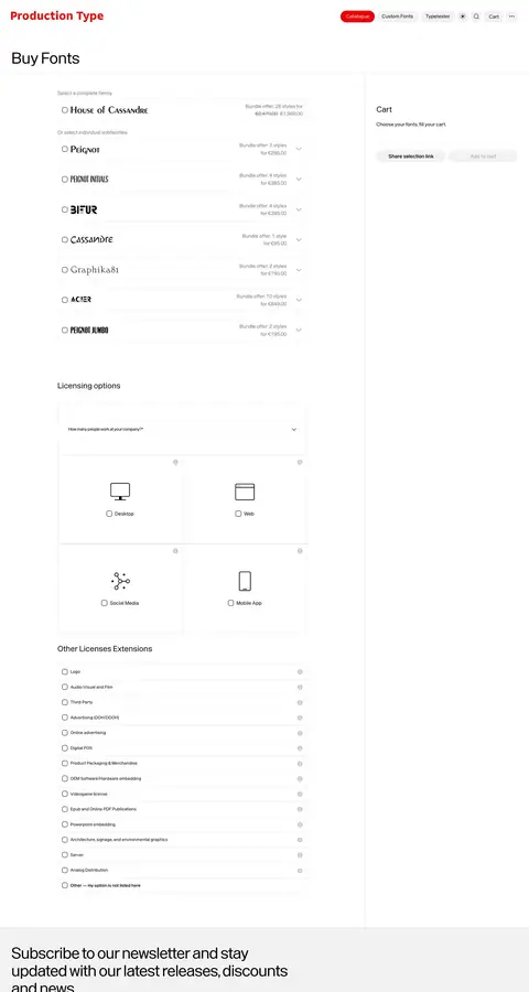 Production Type — Checkout