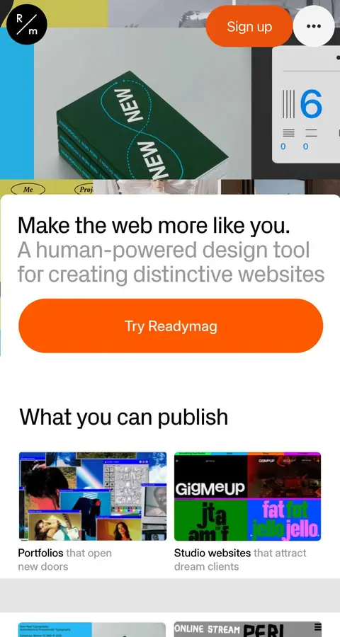readymag.com — Bosh sahifa