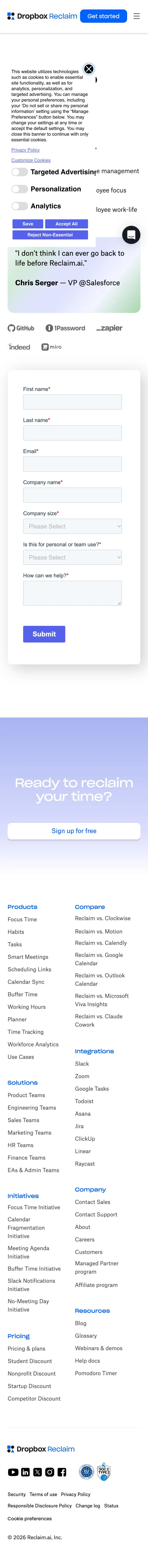 Reclaim — Aloqa