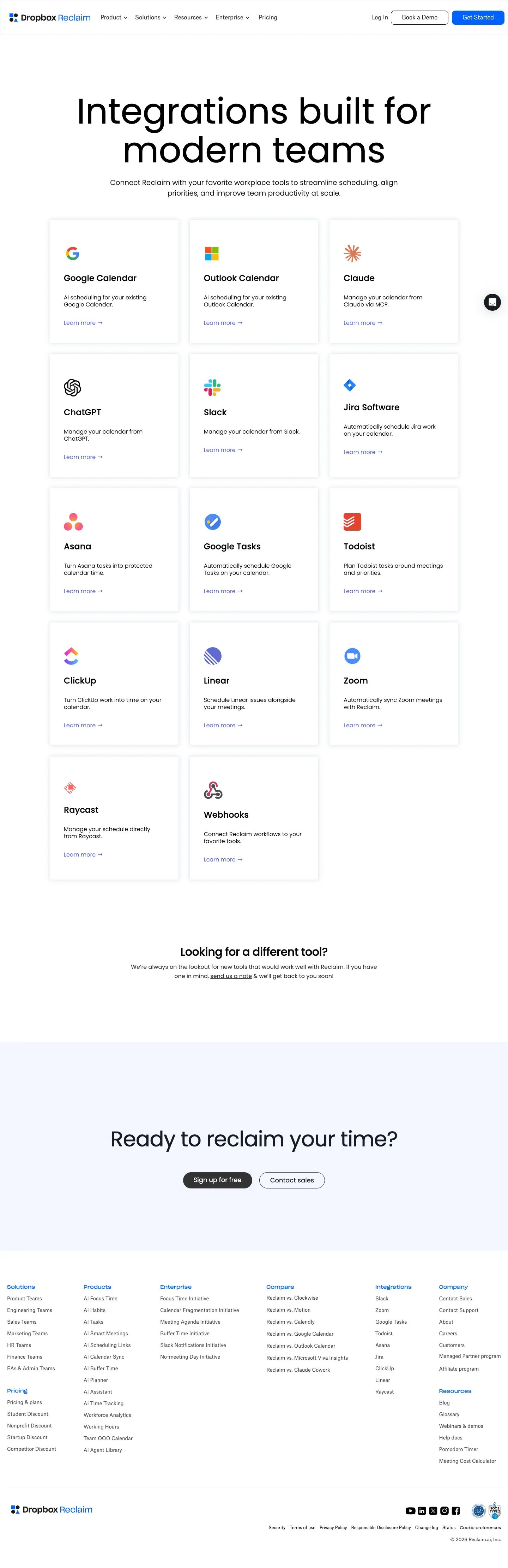 Reclaim — Katalog
