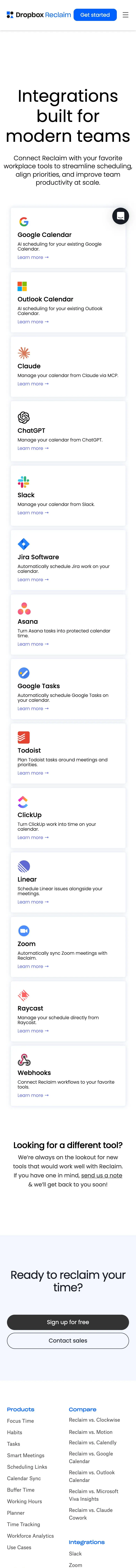 Reclaim — Landing page