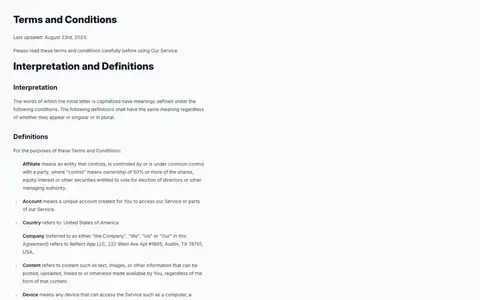 Reflect — Huquqiy