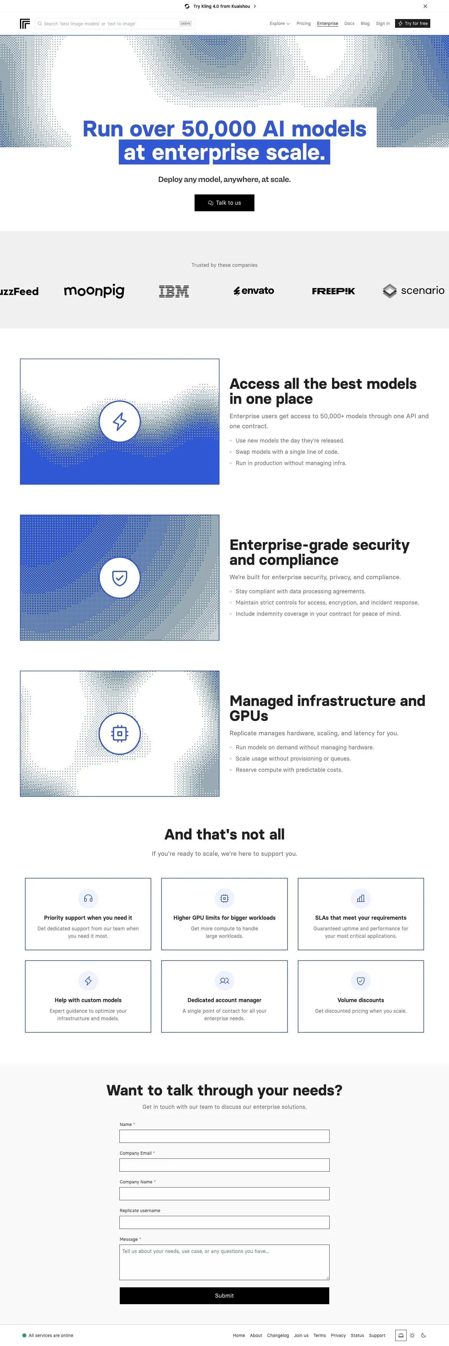 Replicate — Landing sahifa