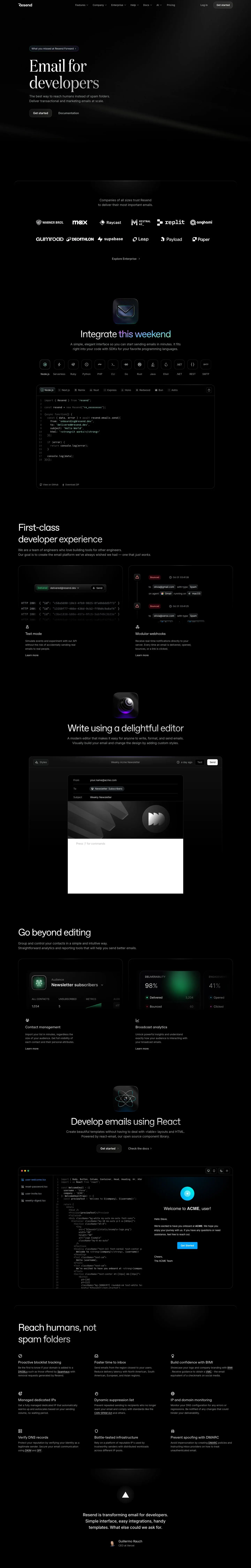 resend.com — Bosh sahifa