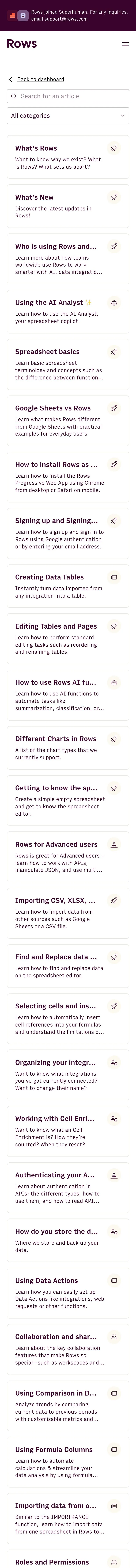 Rows — Other