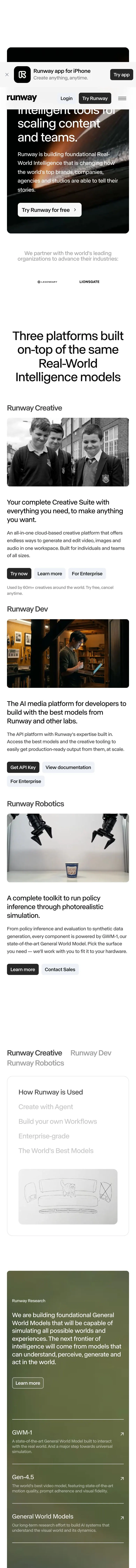Runway — Landing sahifa