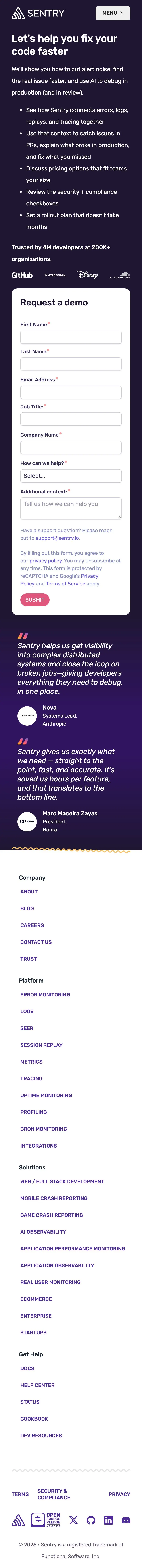 Sentry — Contact