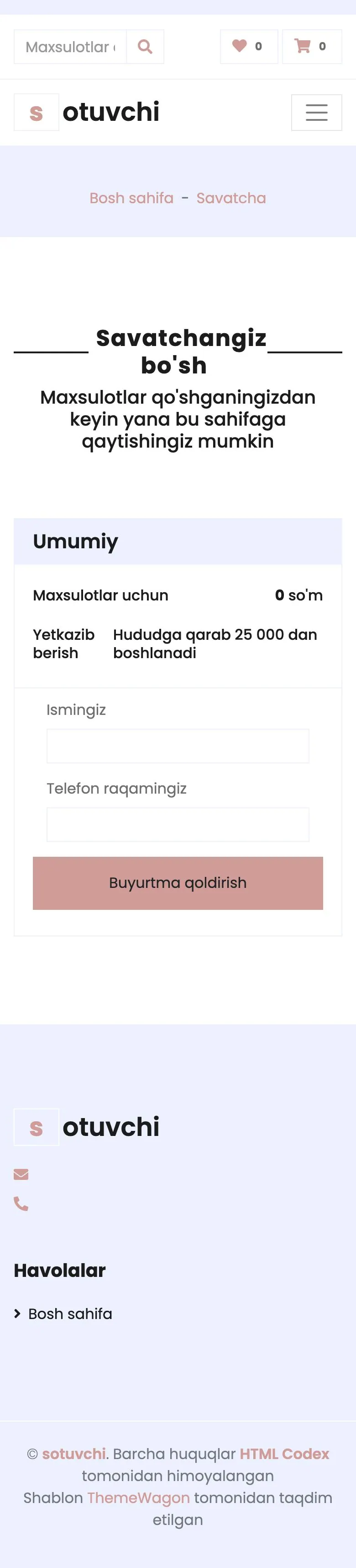 Sotuvchi — Savat