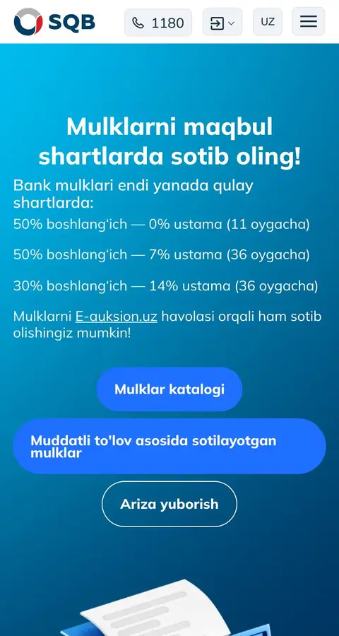 SQB — Landing sahifa