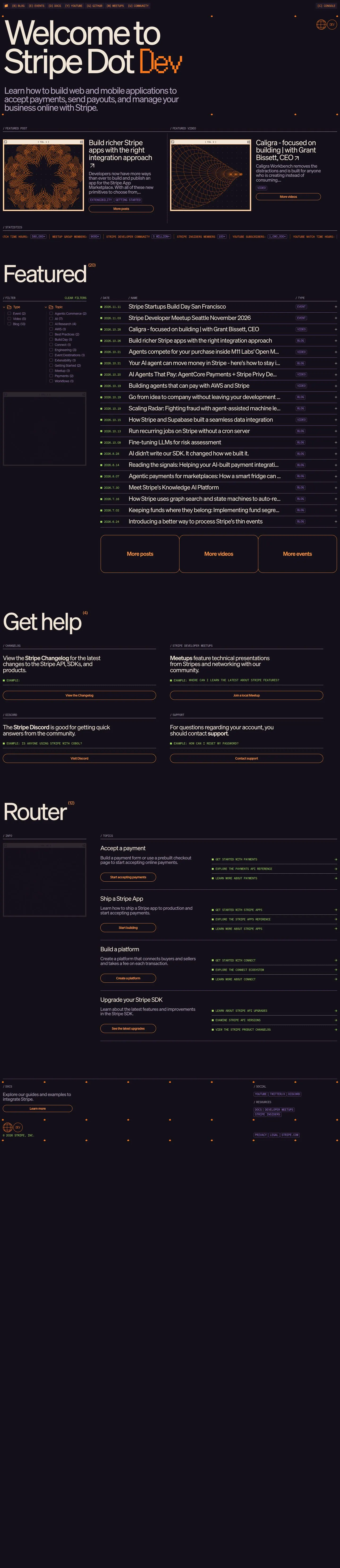 stripe.dev — Bosh sahifa