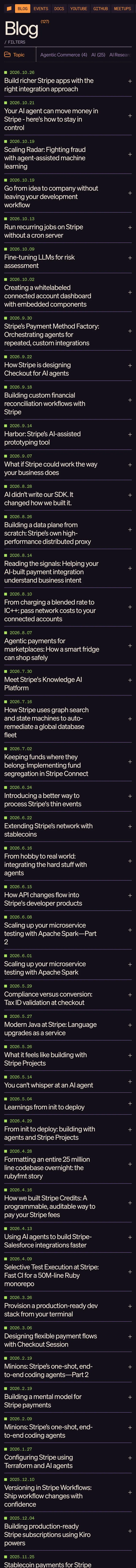 stripe.dev — Yangiliklar va blog