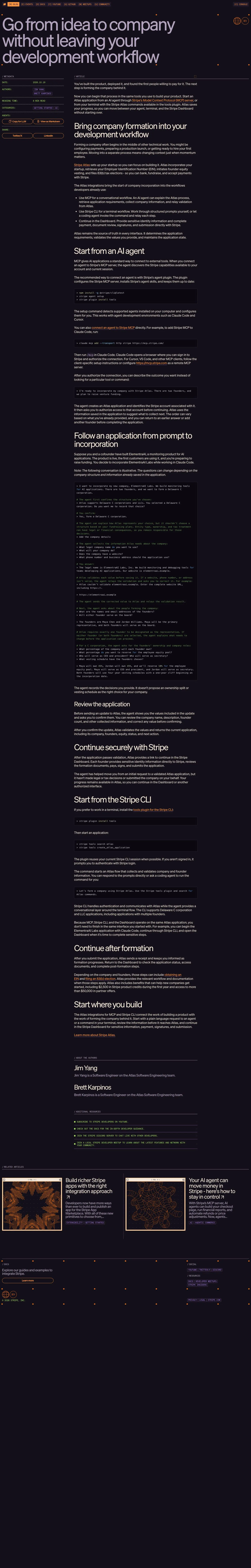 stripe.dev — Yangiliklar va blog