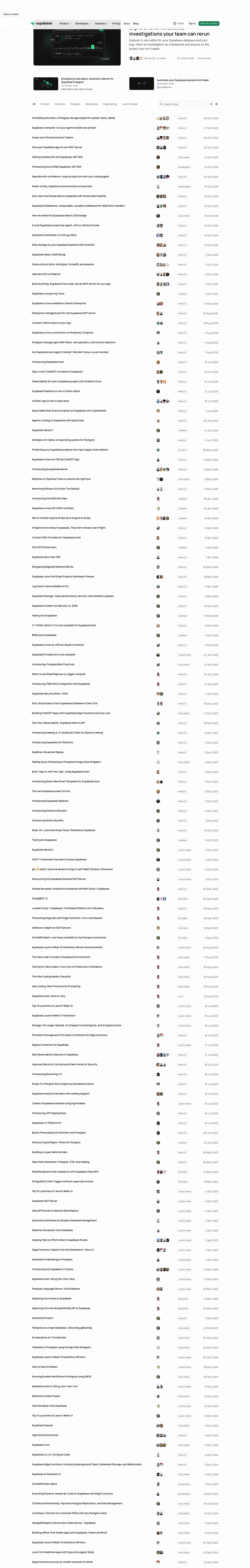 supabase.com — Yangiliklar va blog