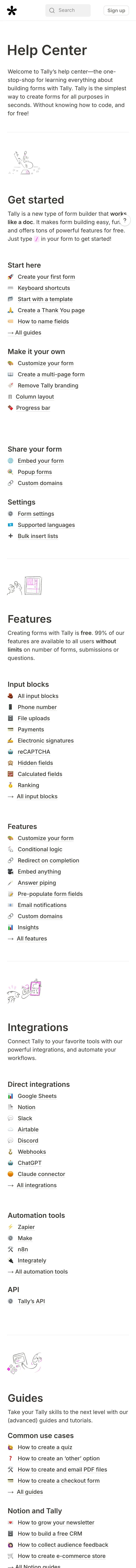 Tally — Help & FAQ