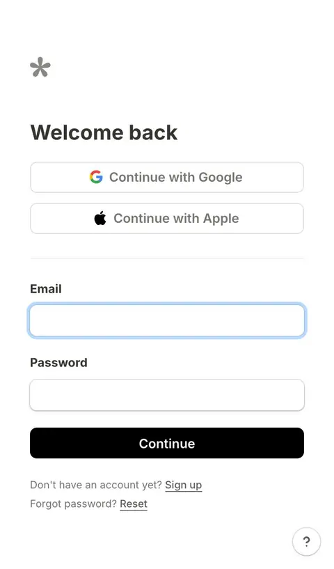 Tally — Login