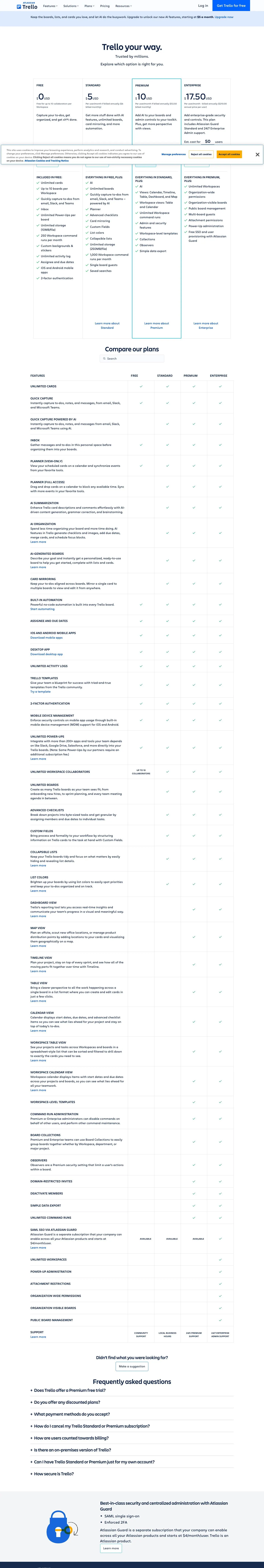 Trello — Pricing
