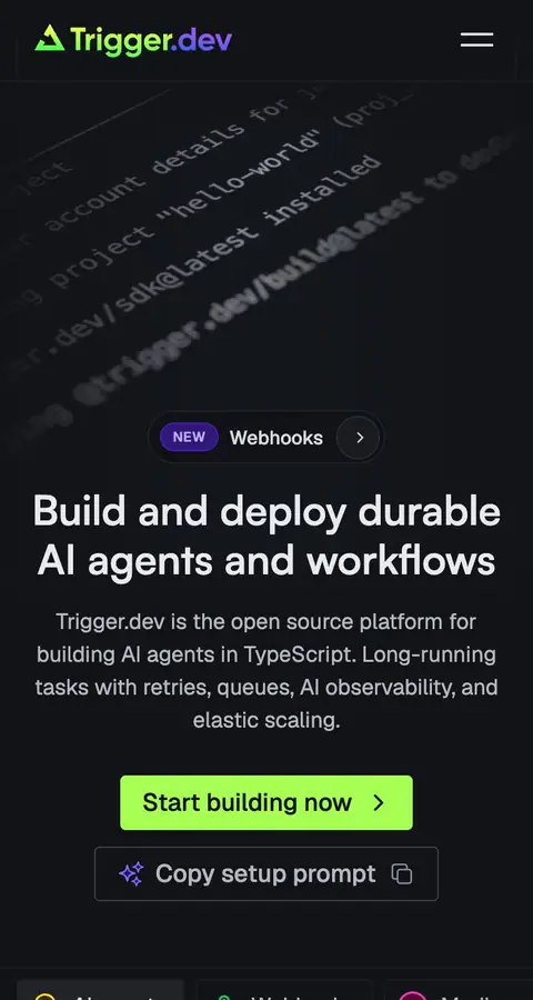 trigger.dev — Home