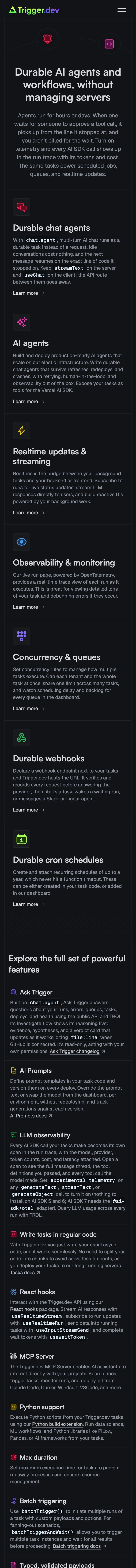 trigger.dev — Mahsulot
