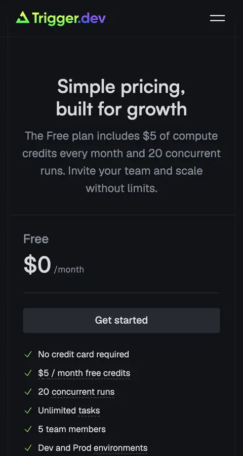 trigger.dev — Pricing