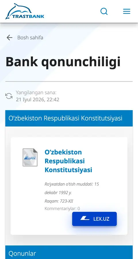 Trastbank — Huquqiy