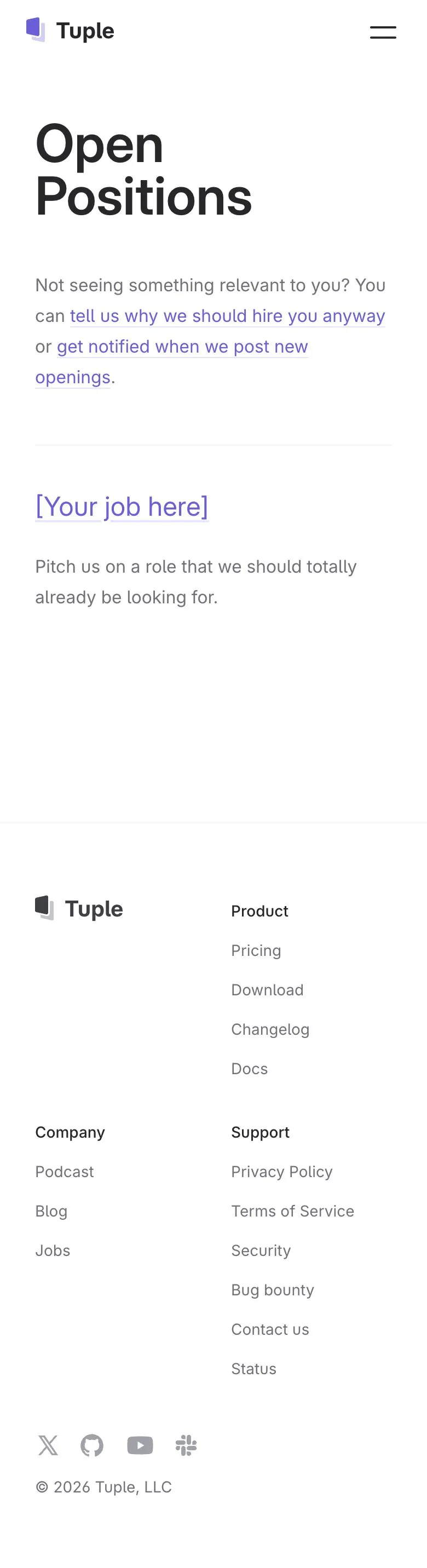 Tuple — Vakansiyalar