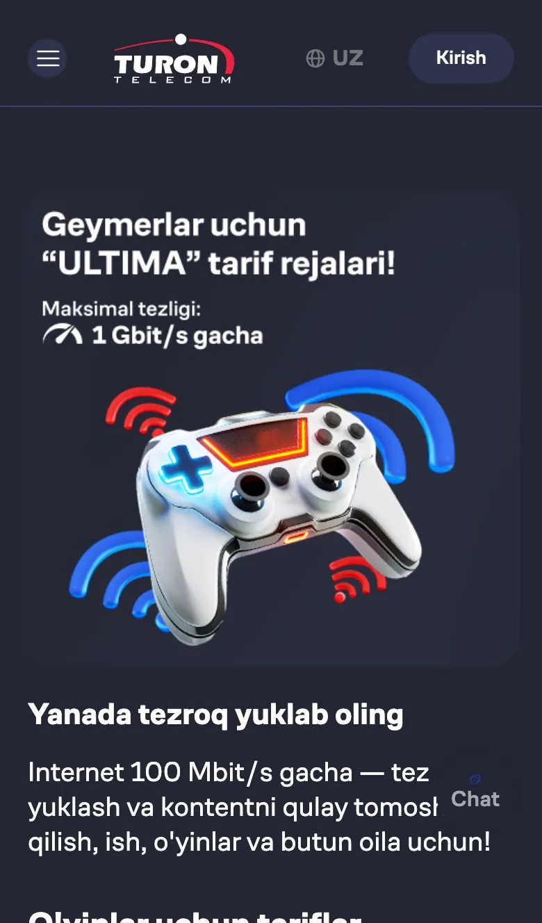 turontelecom.uz — Landing page