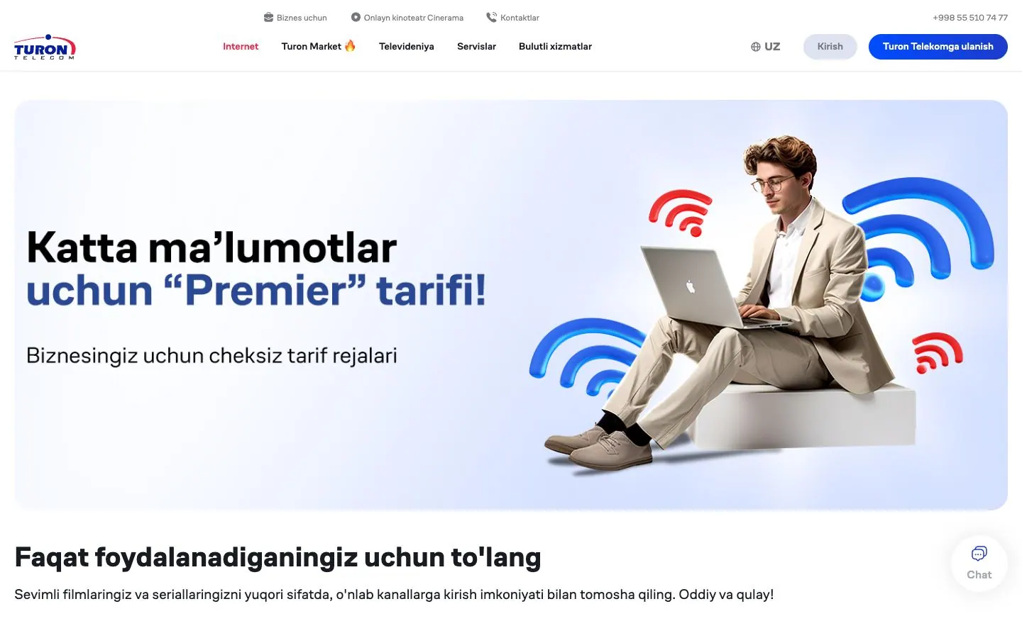 turontelecom.uz — Landing page
