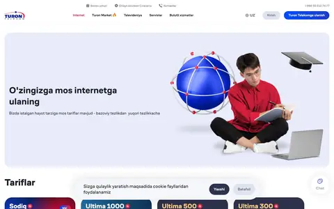 turontelecom.uz — Landing sahifa