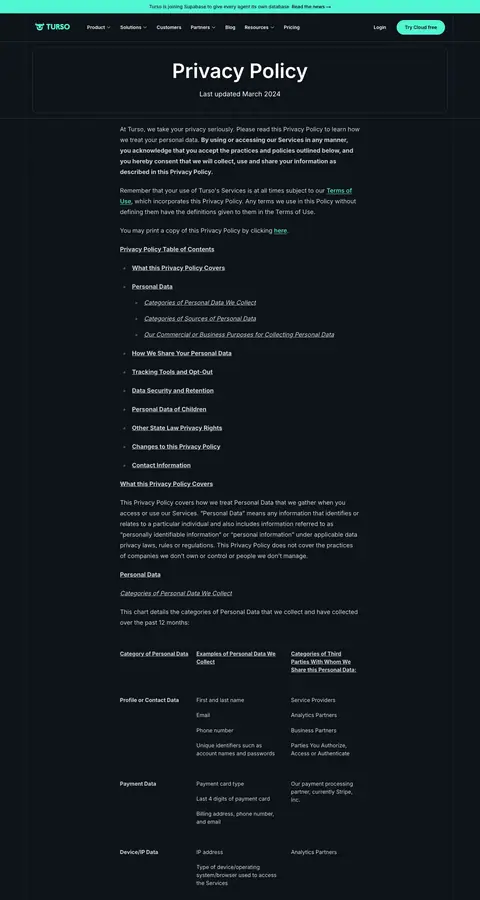 turso.tech — Huquqiy