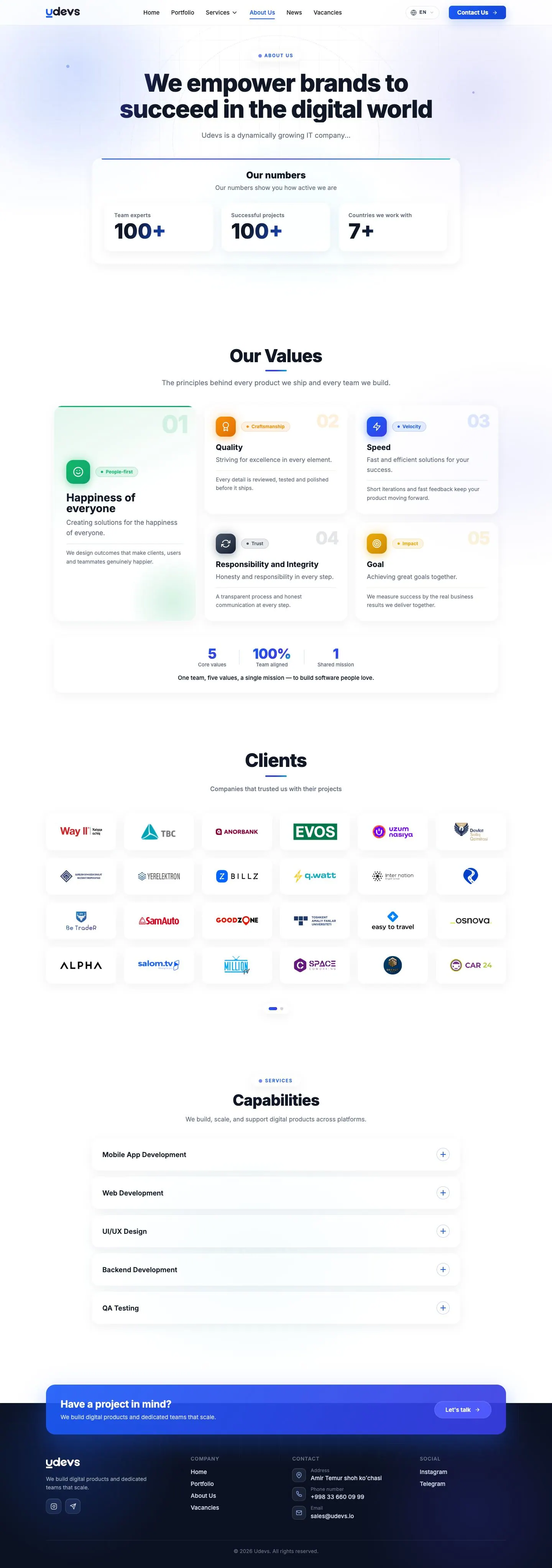 Udevs — Biz haqimizda