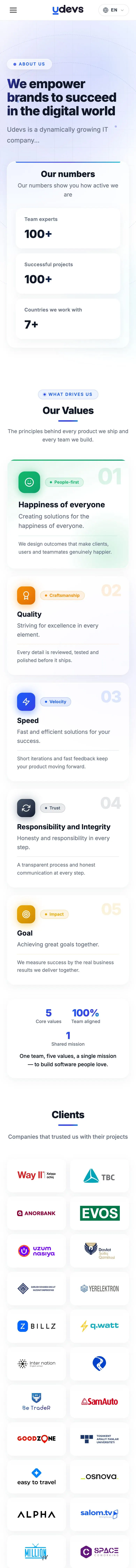 Udevs — Biz haqimizda