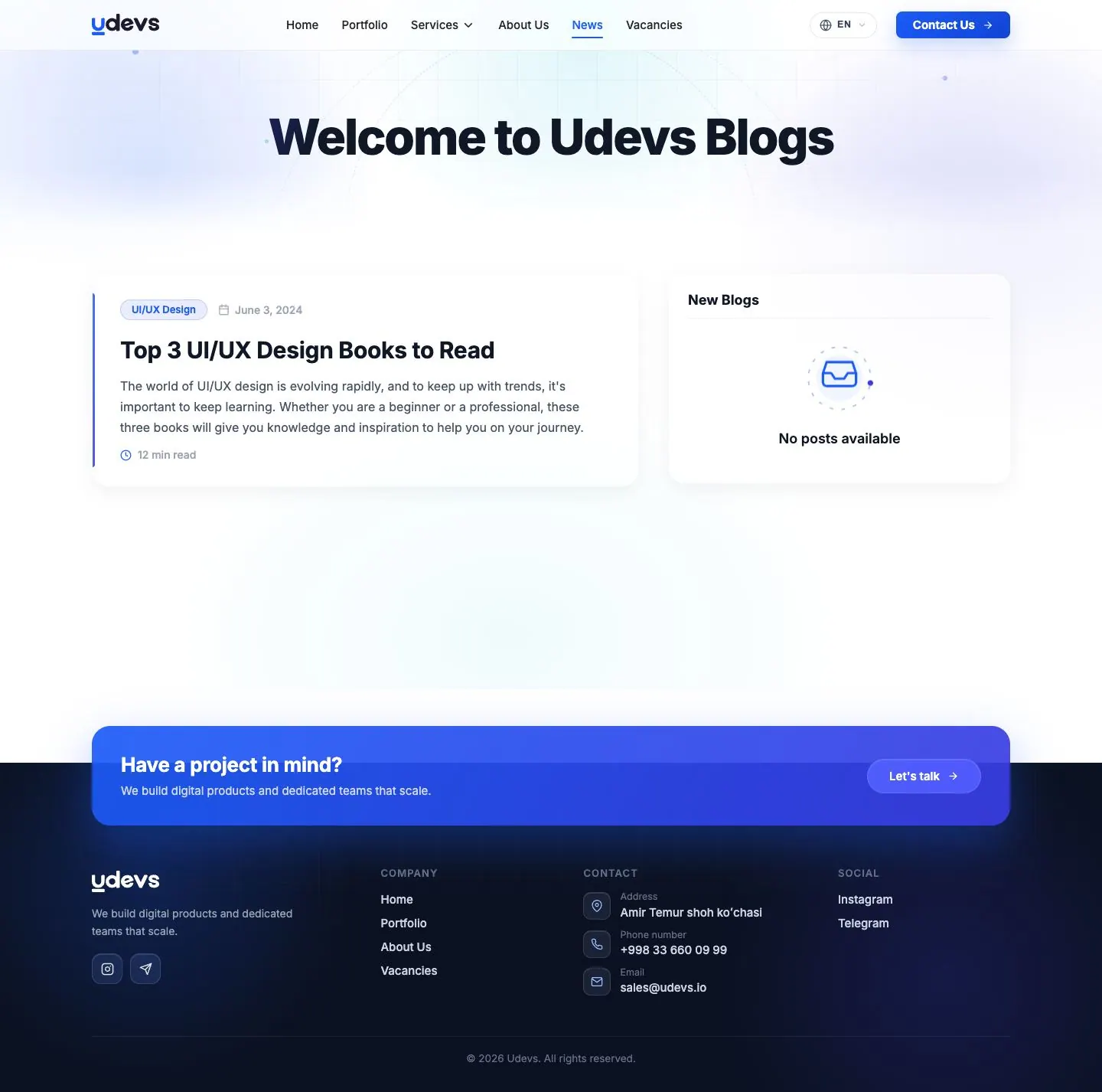 Udevs — Feed