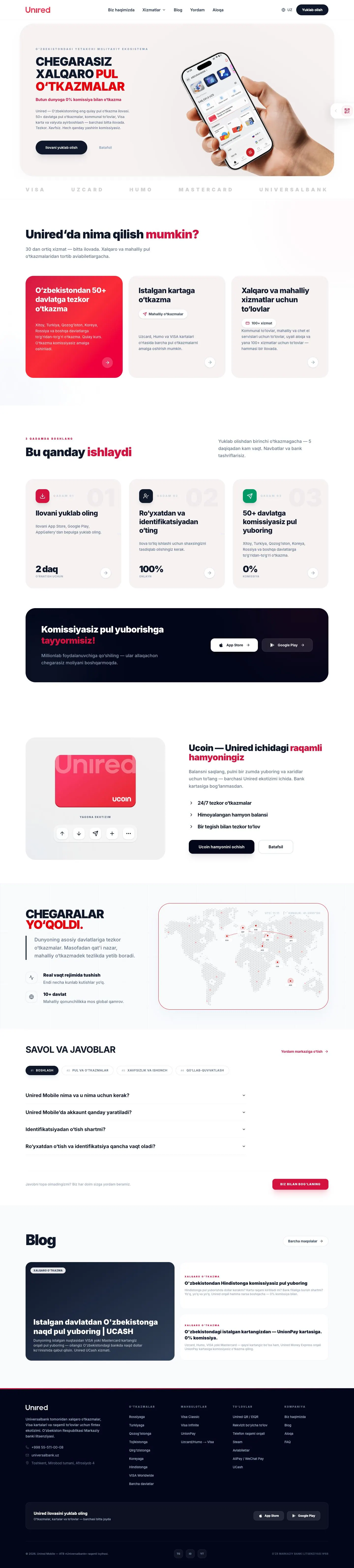 Unired — Landing sahifa